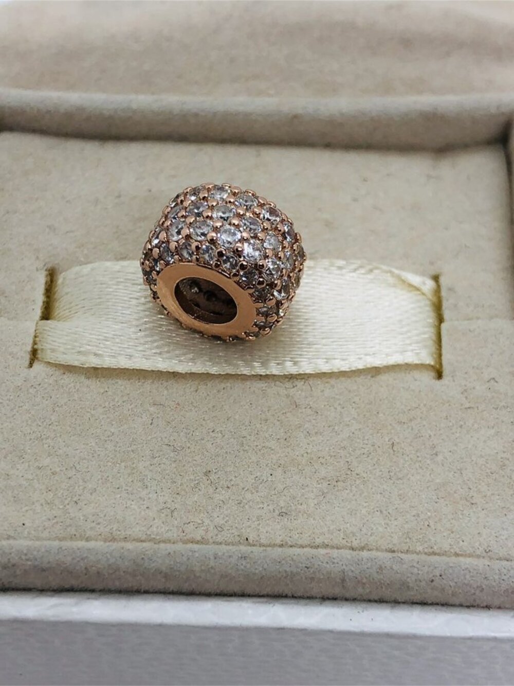 ✨🔥Pandora Sparkling Pavé Triple-row Charm Rose gold plated